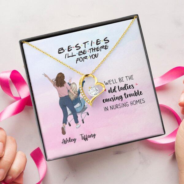 We'll Be The Old Ladies With Personalized Message Card (9 Necklace Designs) - Name, Quote and Background can be customized