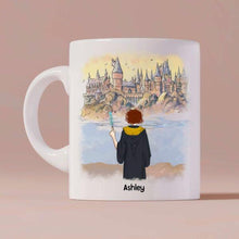 Load image into Gallery viewer, HP Hogwarts Girl Back To School Personalized Coffee Mug - Skin, Hair, Robe, Name, Background and Quote can be customized
