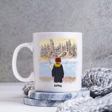 Load image into Gallery viewer, HP Hogwarts Girl Back To School Personalized Coffee Mug - Skin, Hair, Robe, Name, Background and Quote can be customized
