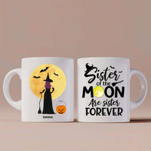 Load image into Gallery viewer, Sisters Witches Halloween Personalized Coffee Mug - Hair, Dress, Name, Accessories and Quote can be customized
