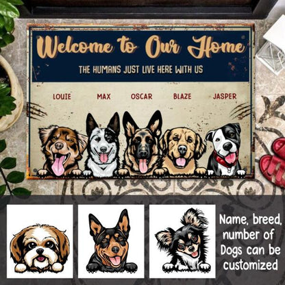 Welcome To Our Home Dog Personalize Doormat - Dog and Name can be customized
