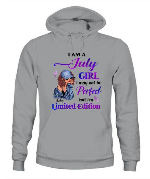 Birth Month Fashion Girl Personalized Graphic Apparel - Month, Skin, Hair, Jacket, Accessories And Name can be customized