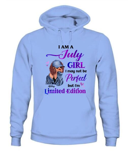 Birth Month Fashion Girl Personalized Graphic Apparel - Month, Skin, Hair, Jacket, Accessories And Name can be customized