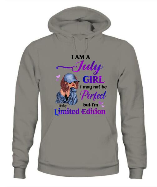 Birth Month Fashion Girl Personalized Graphic Apparel - Month, Skin, Hair, Jacket, Accessories And Name can be customized