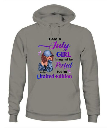 Birth Month Fashion Girl Personalized Graphic Apparel - Month, Skin, Hair, Jacket, Accessories And Name can be customized