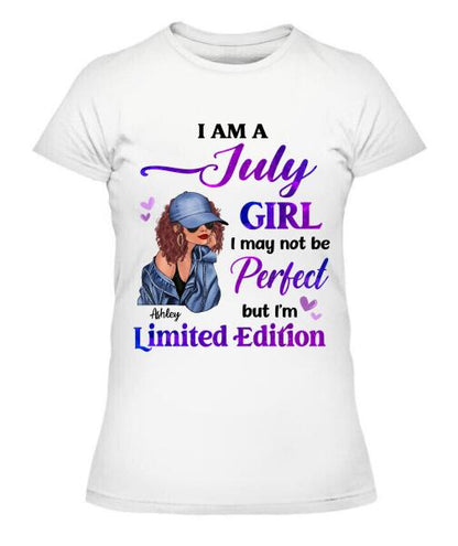 Birth Month Fashion Girl Personalized Graphic Apparel - Month, Skin, Hair, Jacket, Accessories And Name can be customized