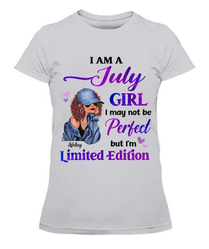 Birth Month Fashion Girl Personalized Graphic Apparel - Month, Skin, Hair, Jacket, Accessories And Name can be customized