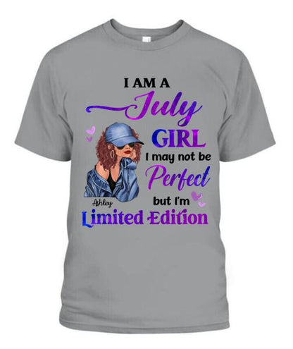 Birth Month Fashion Girl Personalized Graphic Apparel - Month, Skin, Hair, Jacket, Accessories And Name can be customized