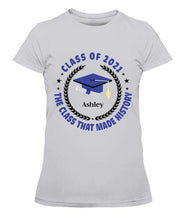 Load image into Gallery viewer, Class Of History Year Personalized Graphic Apparel - Year, Quote Color And Name can be customized
