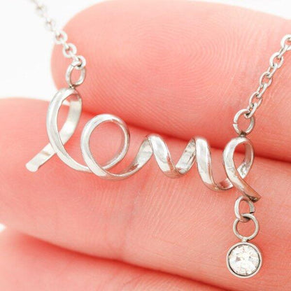 To My Daughter Moon With Personalized Message Card (9 Necklace Designs) - Name, Skin, Hair, Clothes and Background can be customized