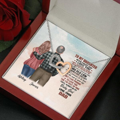 To My Daughter From Dad With Personalized Message Card (9 Necklace Designs) - Name, Skin, Hair, Clothes, Background and Quote can be customized