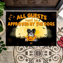 Load image into Gallery viewer, Halloween All Guests Must Be Approved By The Dog Personalized Doormat - Dogs and Name can be customized
