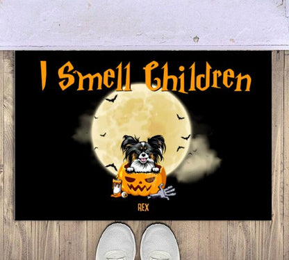 Halloween Dog I Smell Children Personalized Doormat - Dogs and Name can be customized