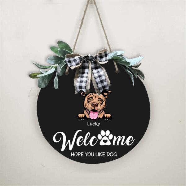 Welcome To Our Home Personalized Door Plate - Dogs, Cats and Name can be customized
