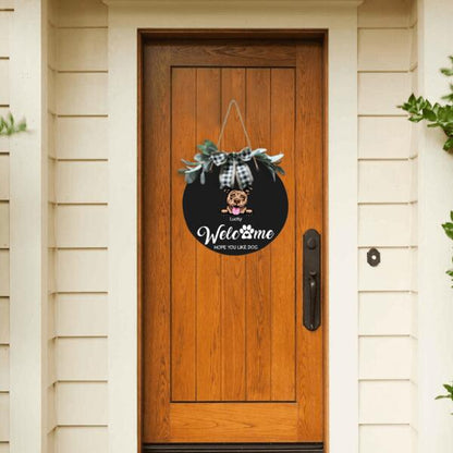 Welcome To Our Home Personalized Door Plate - Dogs, Cats and Name can be customized
