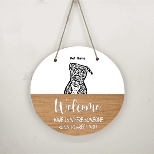 Personalized Peeking Pet Portrait Door Plate - Photos of Your Pets, Names, Background and Quote can be customized