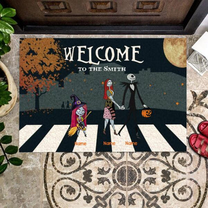 Halloween Family JS Personalized Doormat - Members and Names can be customized