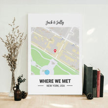 Load image into Gallery viewer, Custom Street Map Canvas - Map Style, Message, Place and Name can be customized
