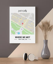 Load image into Gallery viewer, Custom Street Map Canvas - Map Style, Message, Place and Name can be customized
