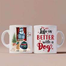 Load image into Gallery viewer, Christmas Man and Dog Personalized Mug - Man, Dogs and Names can be customized
