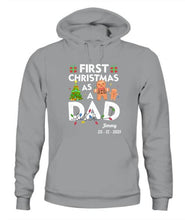 Load image into Gallery viewer, First Christmas As A Dad Personalized Graphic Apparel - Name and Date can be customized
