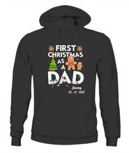 Load image into Gallery viewer, First Christmas As A Dad Personalized Graphic Apparel - Name and Date can be customized
