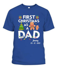 Load image into Gallery viewer, First Christmas As A Dad Personalized Graphic Apparel - Name and Date can be customized
