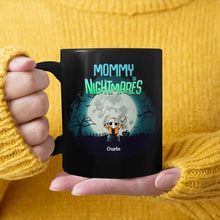 Load image into Gallery viewer, Halloween Nightmare Kids Horror Character Personalized Coffee Mug - Title, Characters, Names and Background can be customized
