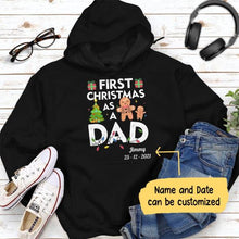 Load image into Gallery viewer, First Christmas As A Dad Personalized Graphic Apparel - Name and Date can be customized
