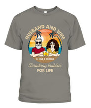 Load image into Gallery viewer, Husband Wife Drinking Buddies Personalized Graphic Apparel - Design and Name can be customized
