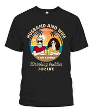 Load image into Gallery viewer, Husband Wife Drinking Buddies Personalized Graphic Apparel - Design and Name can be customized
