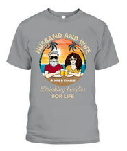 Load image into Gallery viewer, Husband Wife Drinking Buddies Personalized Graphic Apparel - Design and Name can be customized
