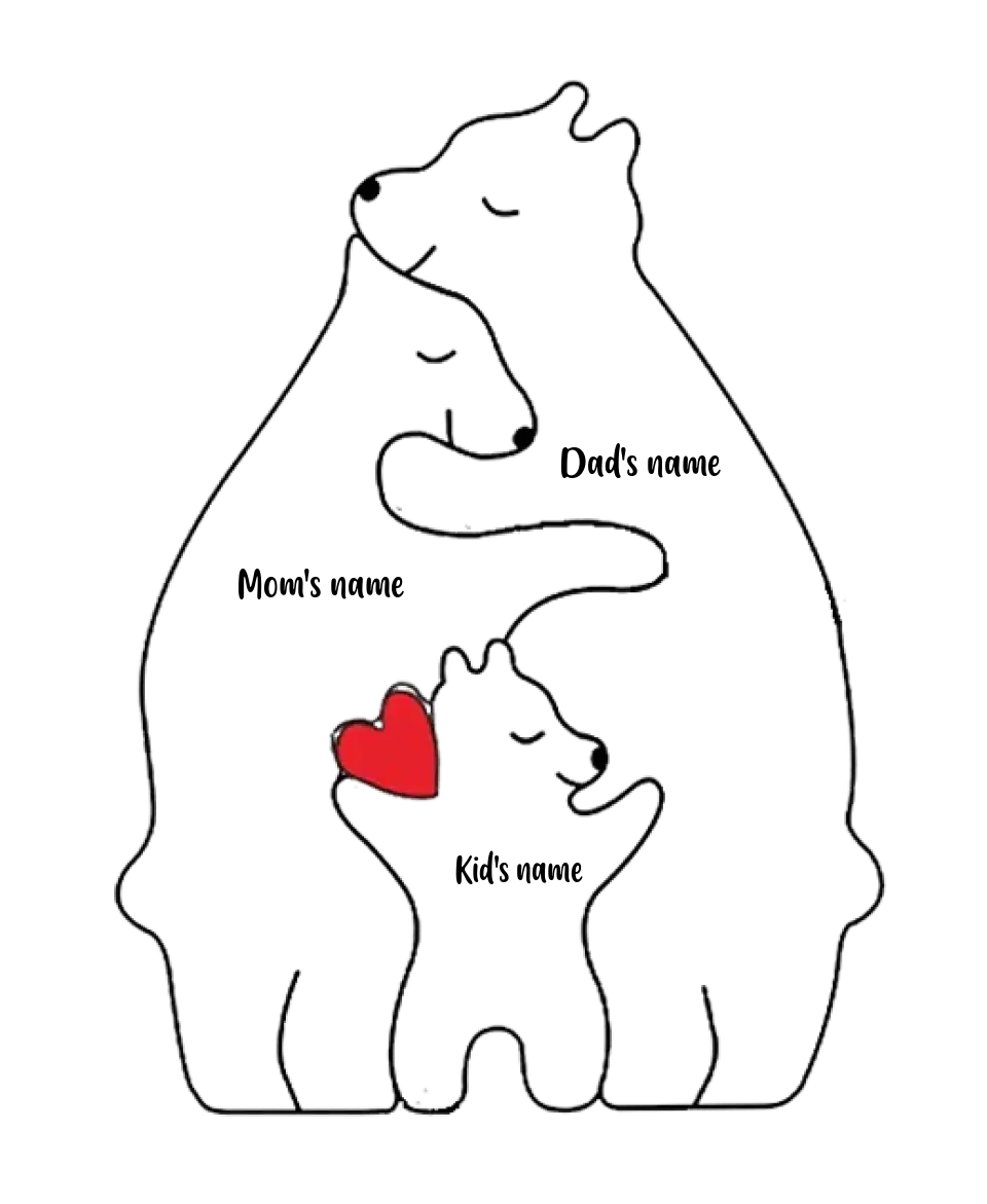 Handcrafted - Family - Wooden Bears Family - Wooden Pet Carvings