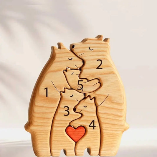 Handcrafted - Family - Wooden Bears Family - Wooden Pet Carvings