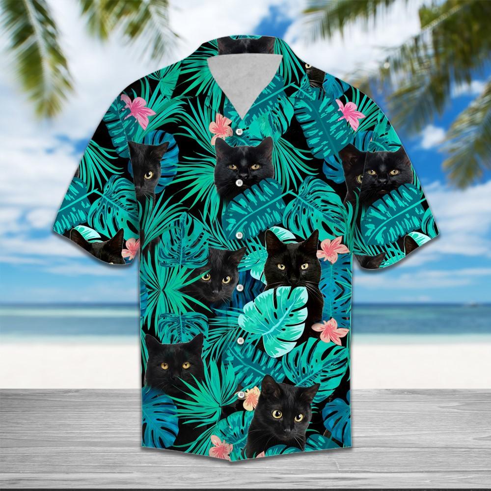 Cat Hawaii 3D Button Shirt