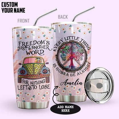 Hippie Freedom Personalized Tumbler