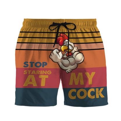 Stop Staring At My Cock Custom Beach Shorts