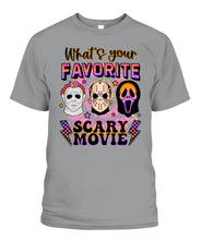 Load image into Gallery viewer, Halloween What&#39;s Your Favorite Scary Movie Graphic Apparel
