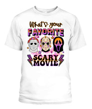 Load image into Gallery viewer, Halloween What&#39;s Your Favorite Scary Movie Graphic Apparel
