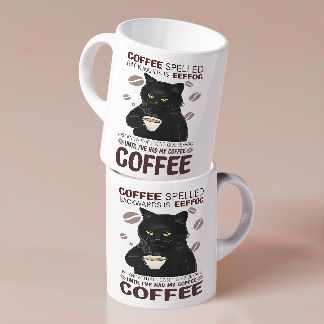 Coffee Black Cat Custom Mug