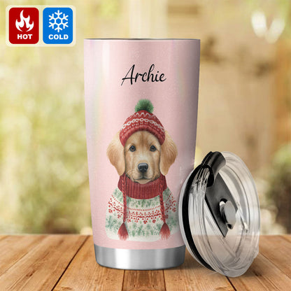 Personalized Pup In Ugly Sweater Custom Tumbler