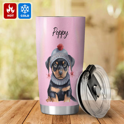 Personalized Pup In Ugly Sweater Custom Tumbler