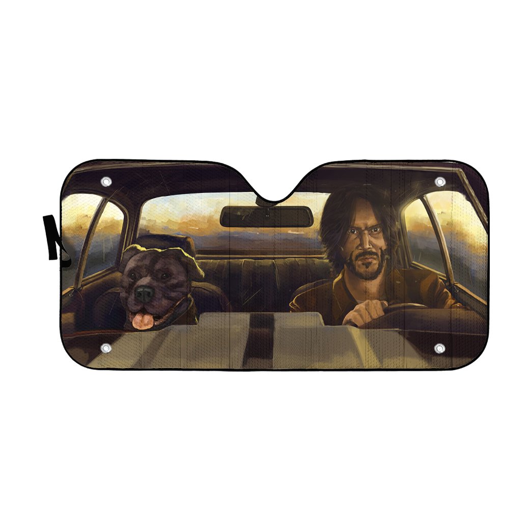 JW And The Dog Custom Auto Car Sunshade