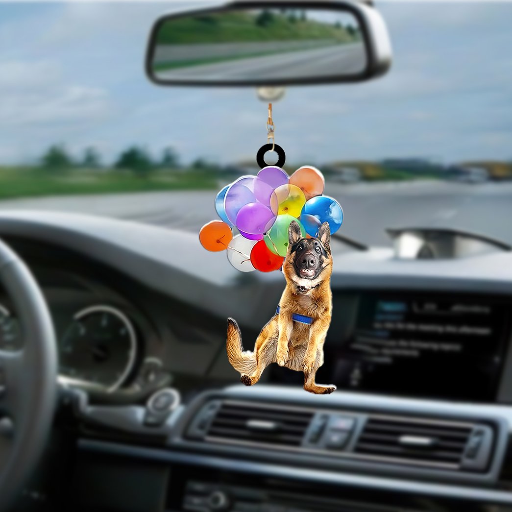 German Shepherd Dog Fly With Bubbles Car Hanging Ornament