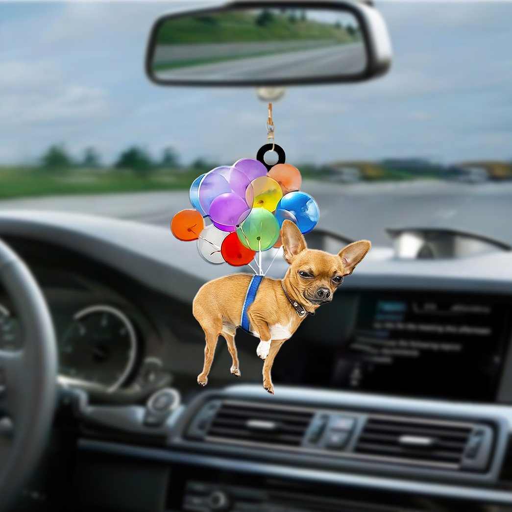 Chihuahua Dog Fly With Bubbles Car Hanging Ornament