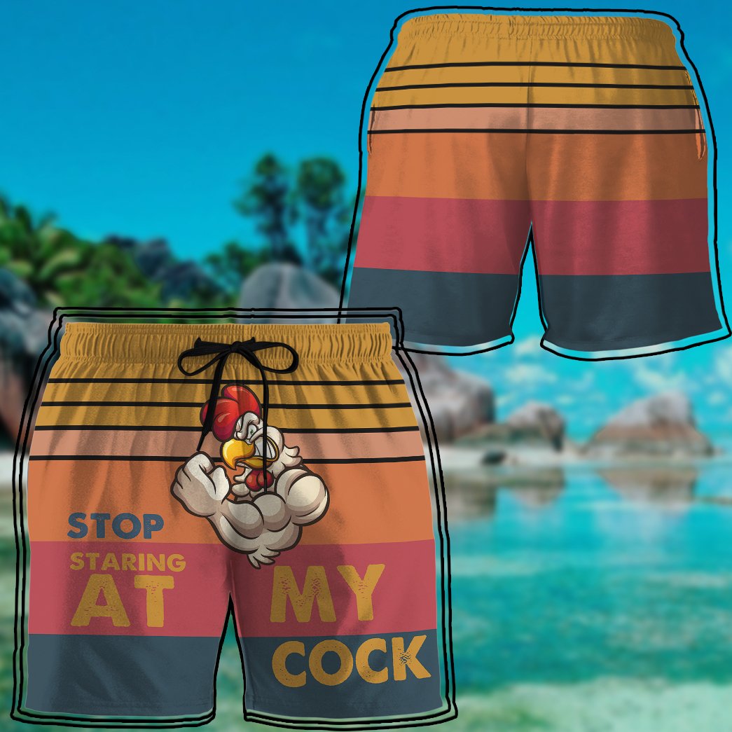 Stop Staring At My Cock Custom Beach Shorts