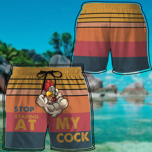 Stop Staring At My Cock Custom Beach Shorts