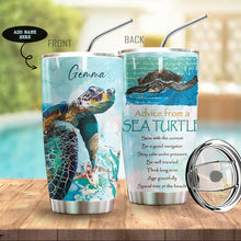 Load image into Gallery viewer, Sea Turtle Advice Personalized Tumbler
