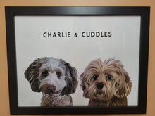 Load image into Gallery viewer, Custom Framed Poster Pet Portrait - Two Pets
