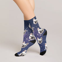 Load image into Gallery viewer, Personalized Pet Photo And Name Galaxy Socks
